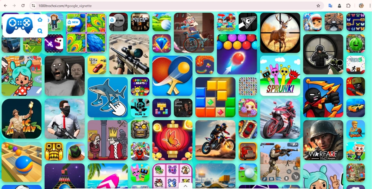 Truy cập vào trang web 1000trochoi