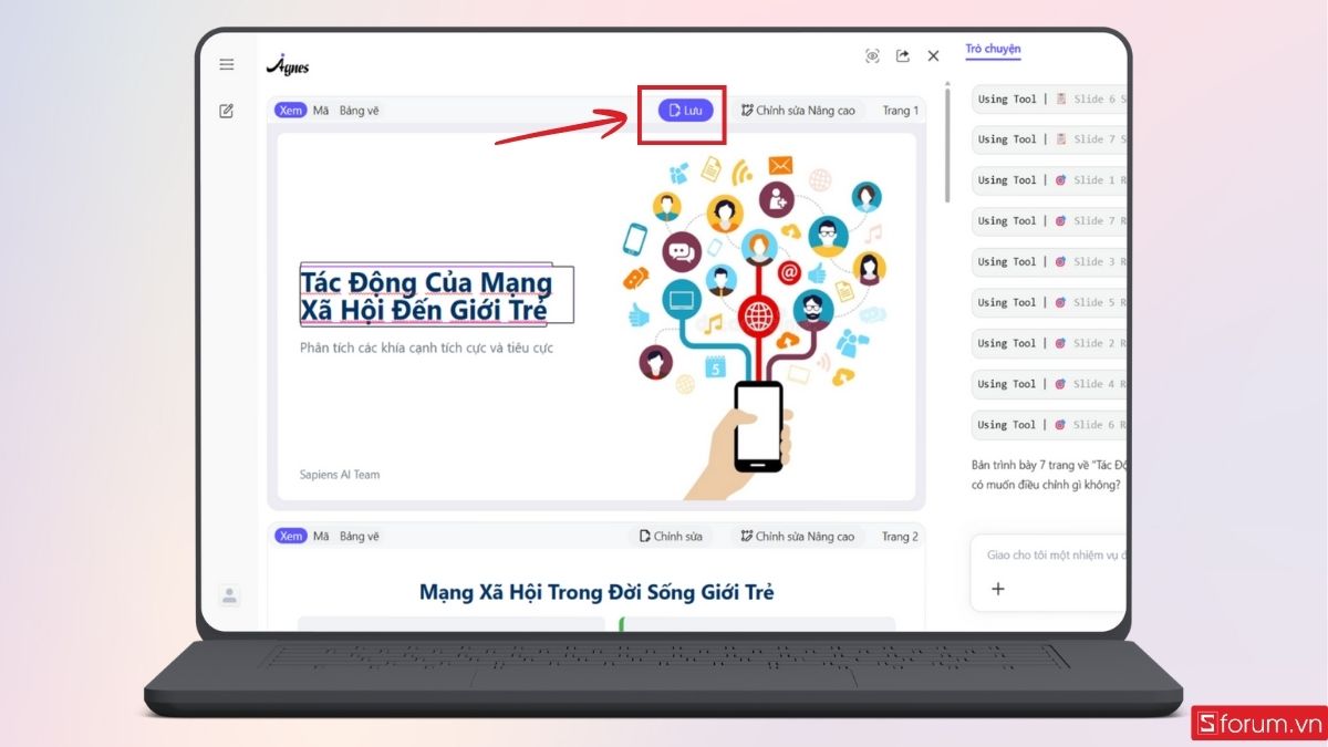 Nhấn lưu để hoàn tất