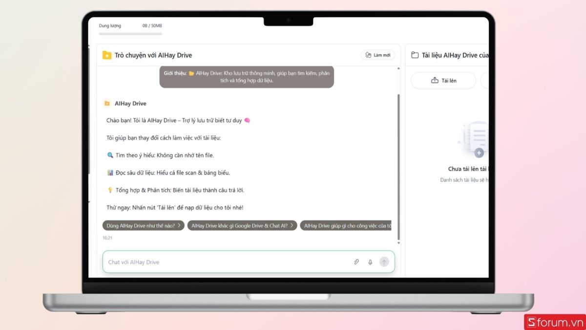 Giao diện chính thức của tính năng AI Hay Drive