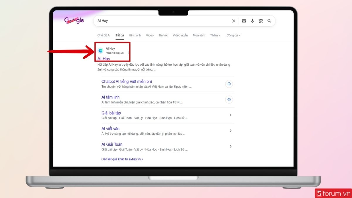 Truy cập vào trang web AI Hay