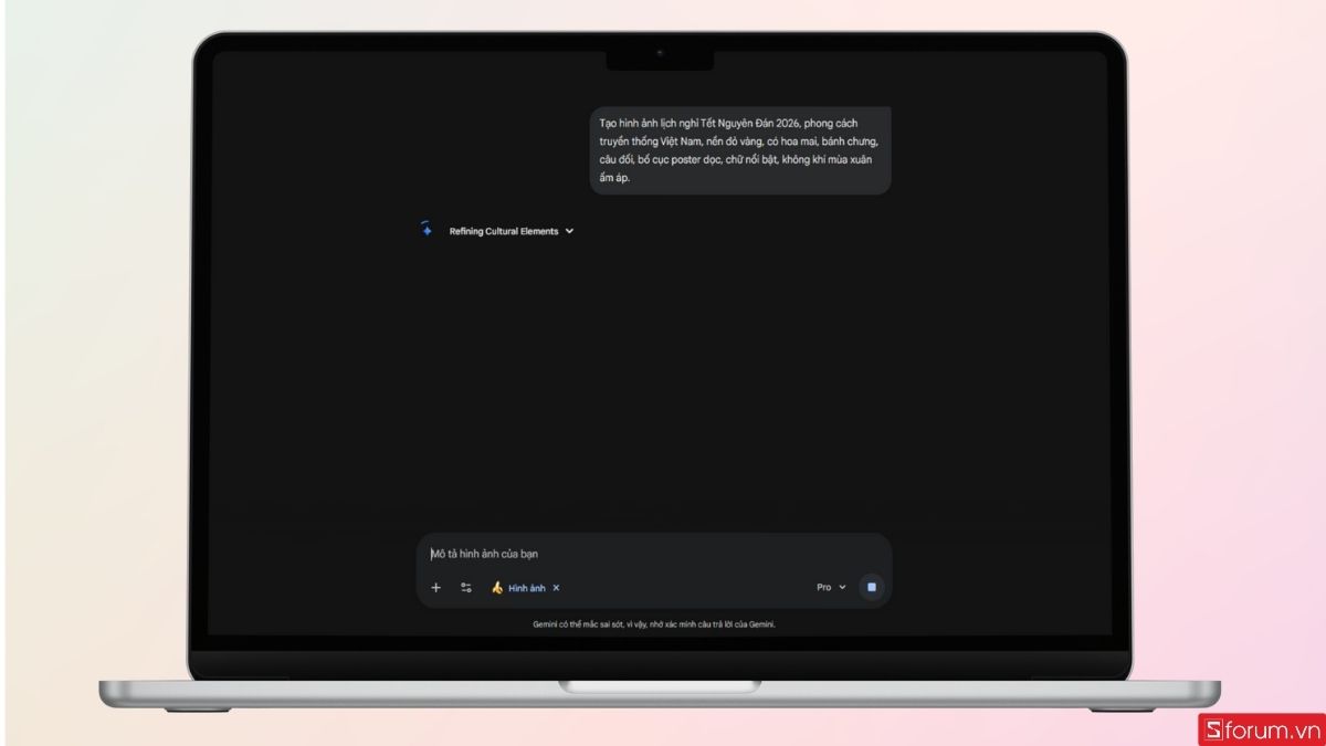 Chờ Gemini tạo ảnh trong vài giây