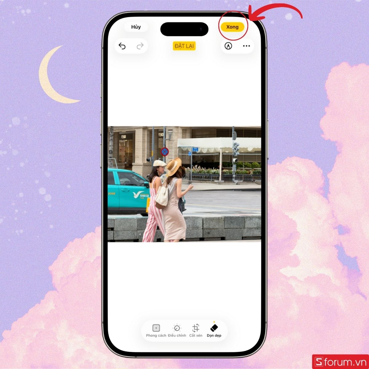 Nhấn xong để hoàn tất thao tác