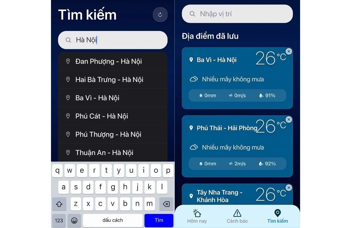 Tính năng nổi bật khi sử dụng app Thời tiết Việt Nam KTTV