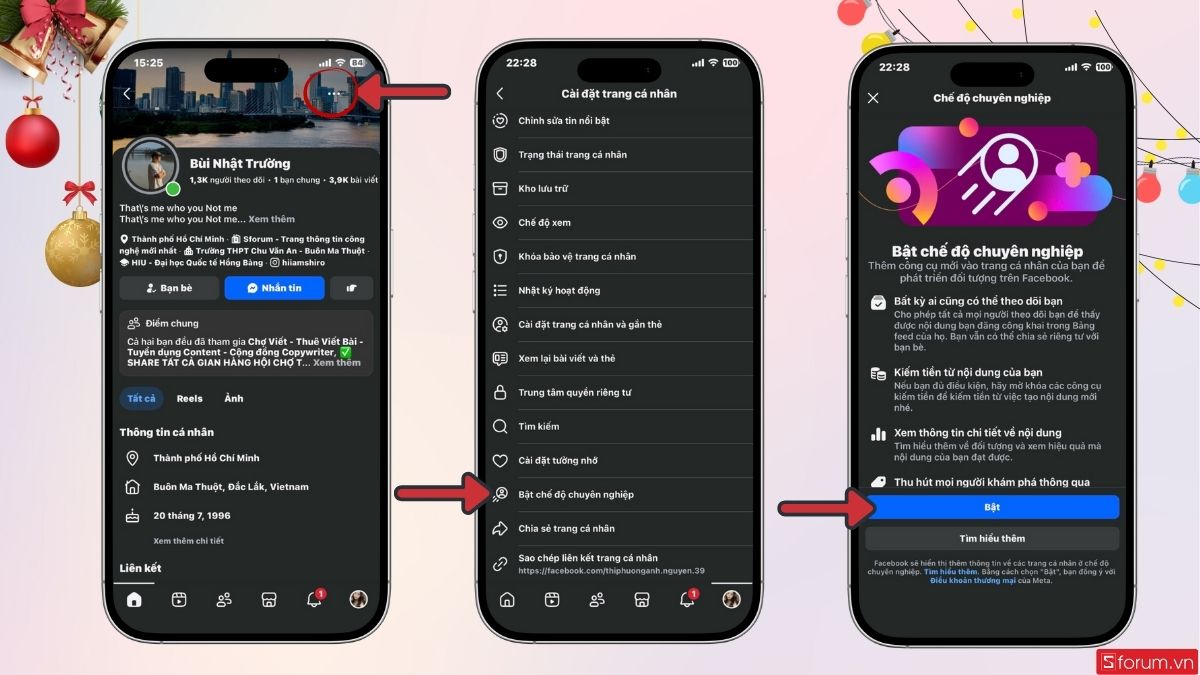 Cách bật chế độ chuyên nghiệp