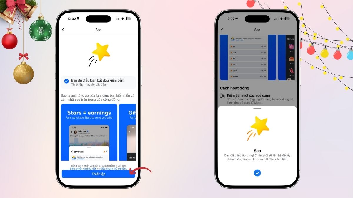 Hoàn tất thiết lập sao