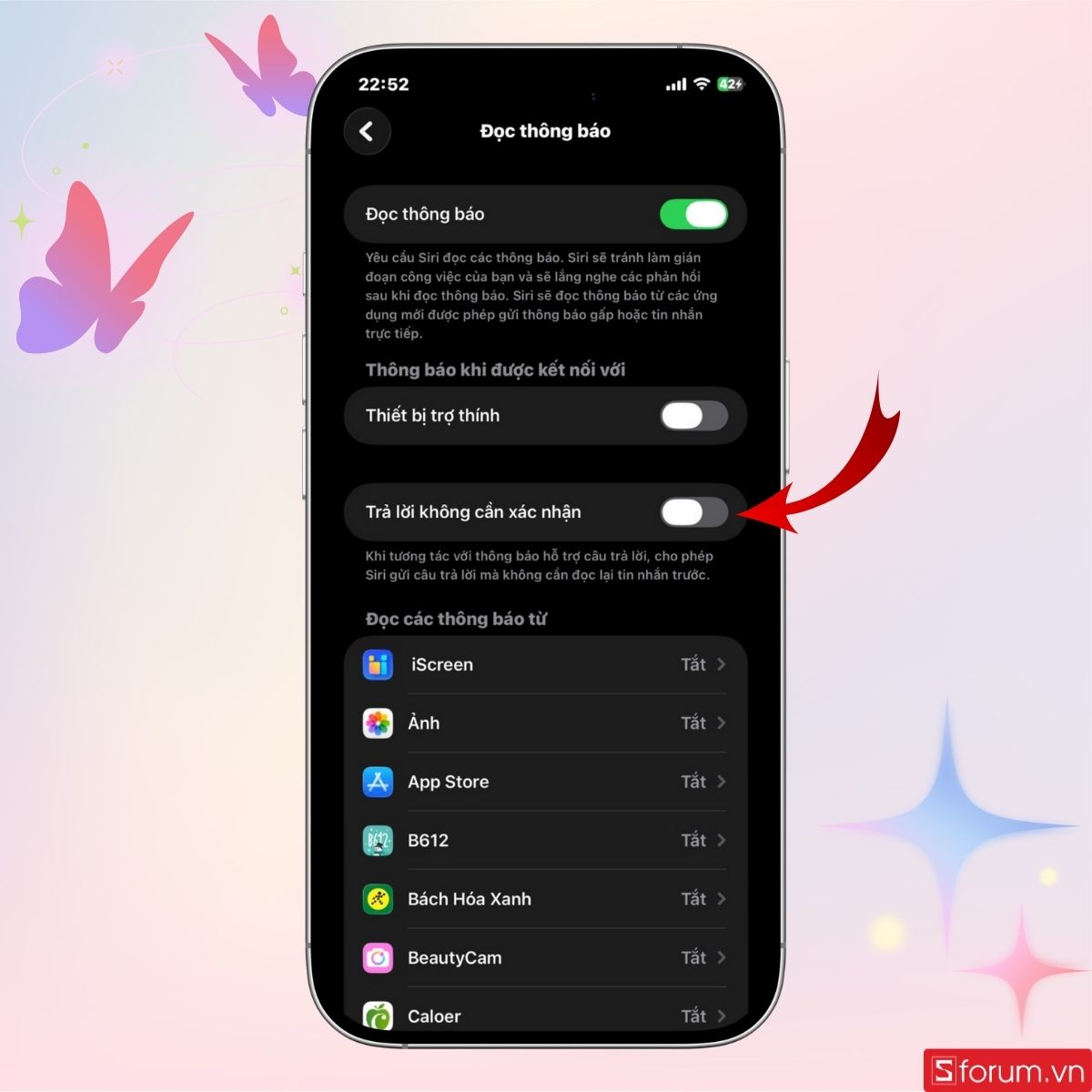 Gạc công tắc Trả lời không cần xác định