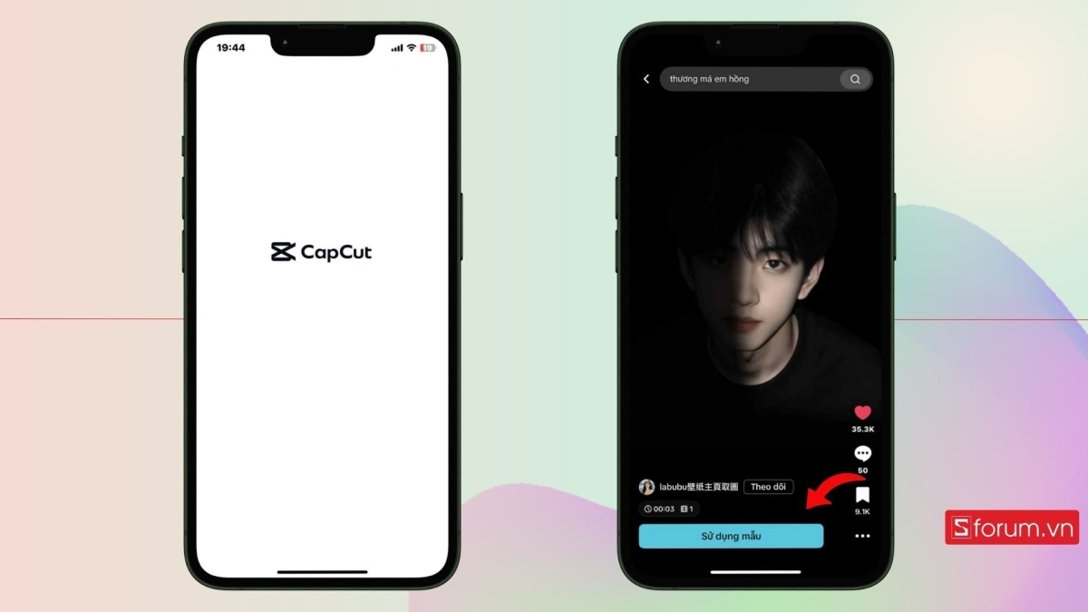 Sử dụng link biến hình nửa khuôn mặt trong bóng tối trên Capcut