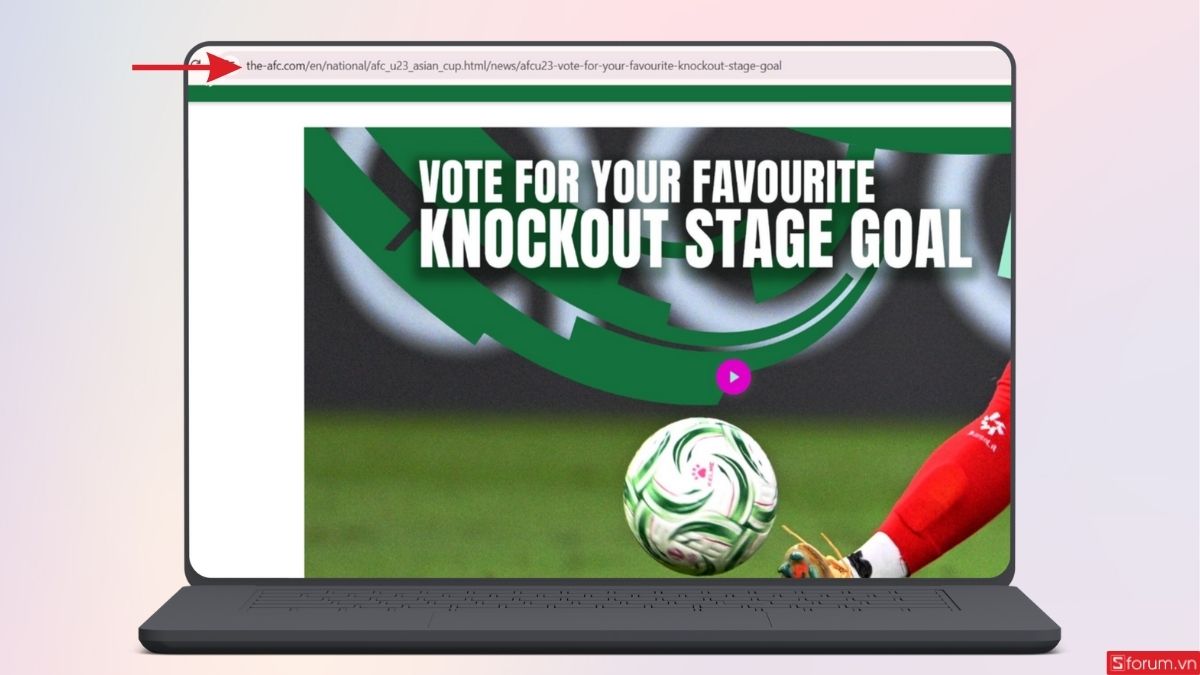 Truy cập trang bình chọn của AFC