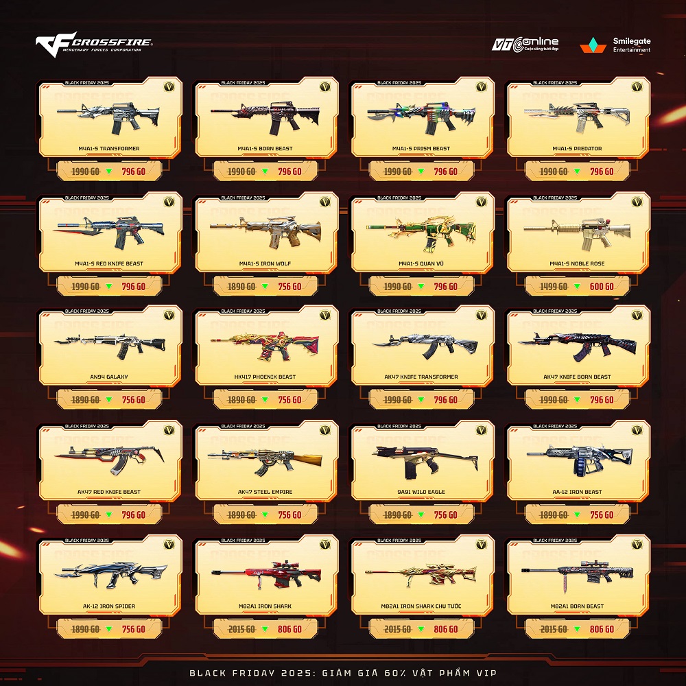 Nhiều vũ khí siêu mạnh đang được giảm giá trên cửa hàng