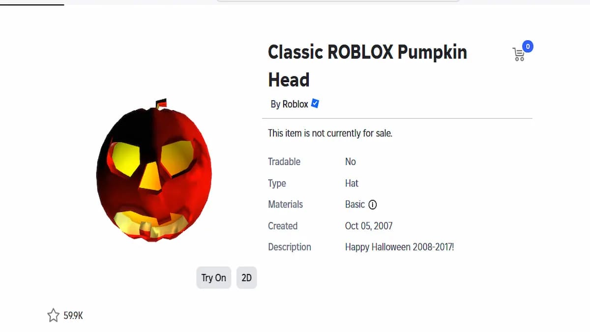 Classic ROBLOX Pumpkin Head
