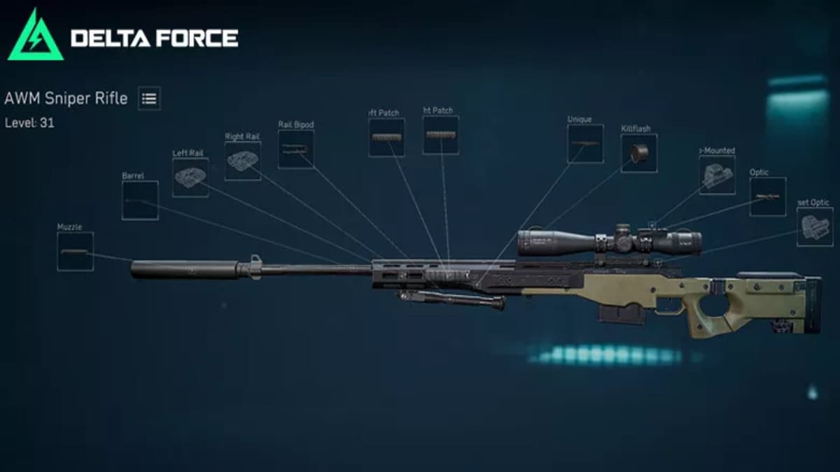 Build súng bắn tỉa AWM chuẩn nhất trong Delta Force