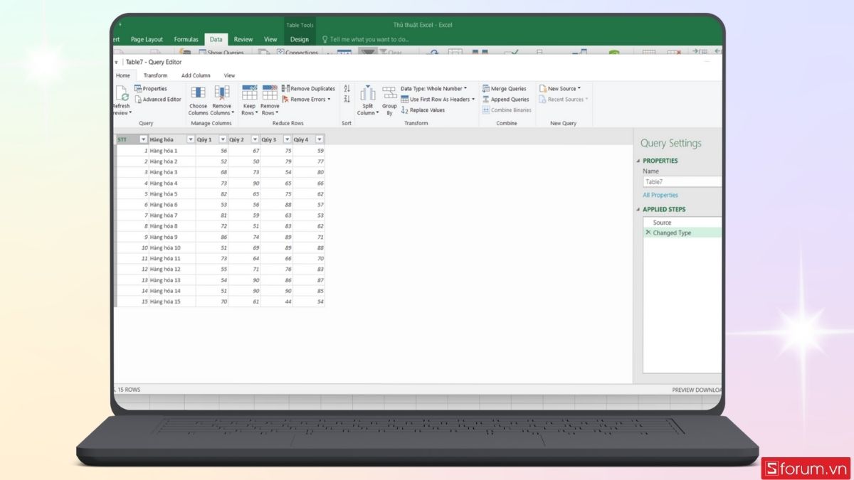 Cửa sổ Power Query Editor