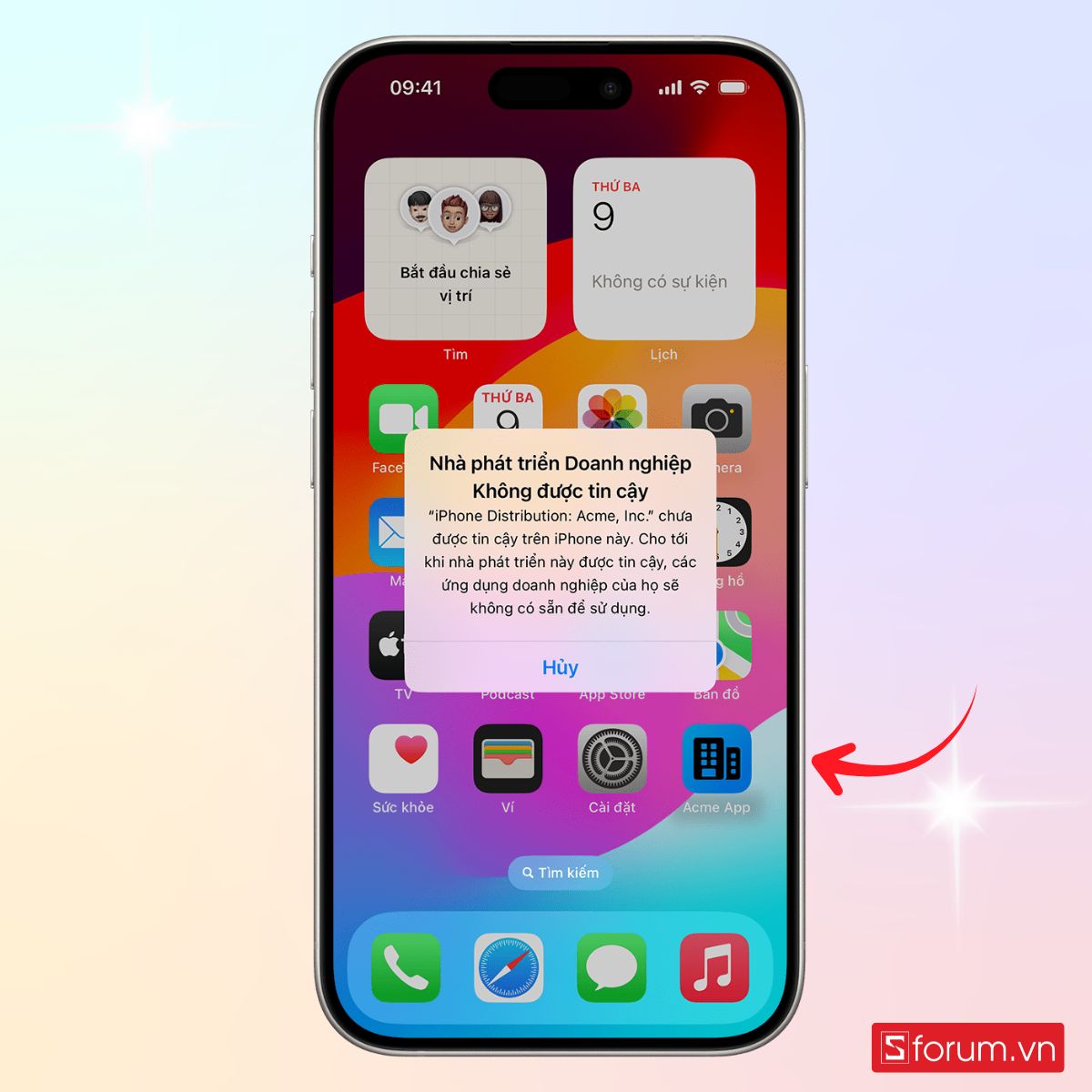 Cách bật tin cậy ứng dụng trên iPhone - bước 1