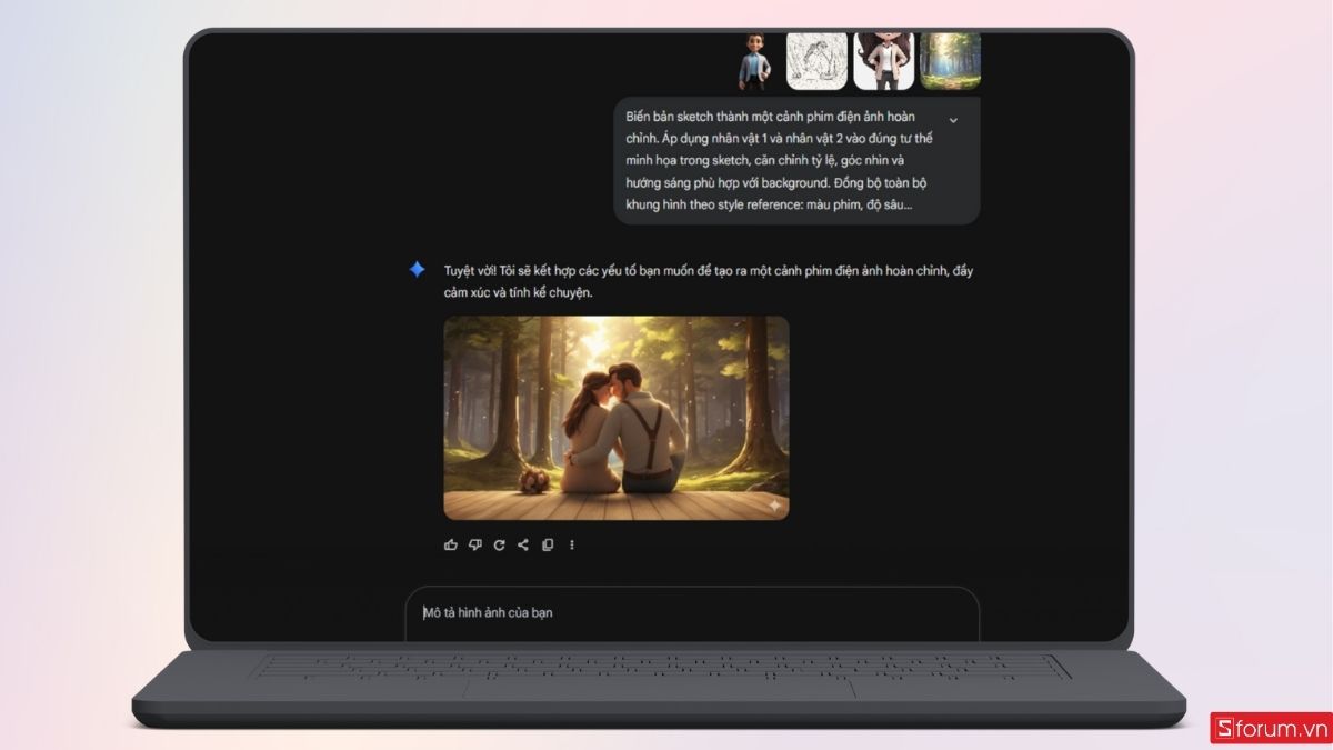 Sau vài giây, Gemini Nano Banana Pro sẽ tạo ảnh theo yêu cầu của bạn