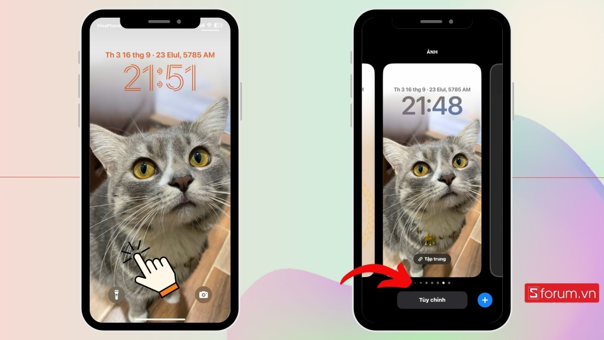 Cách cài hiển thị đồng hồ trên màn hình khoá iPhone bước 1