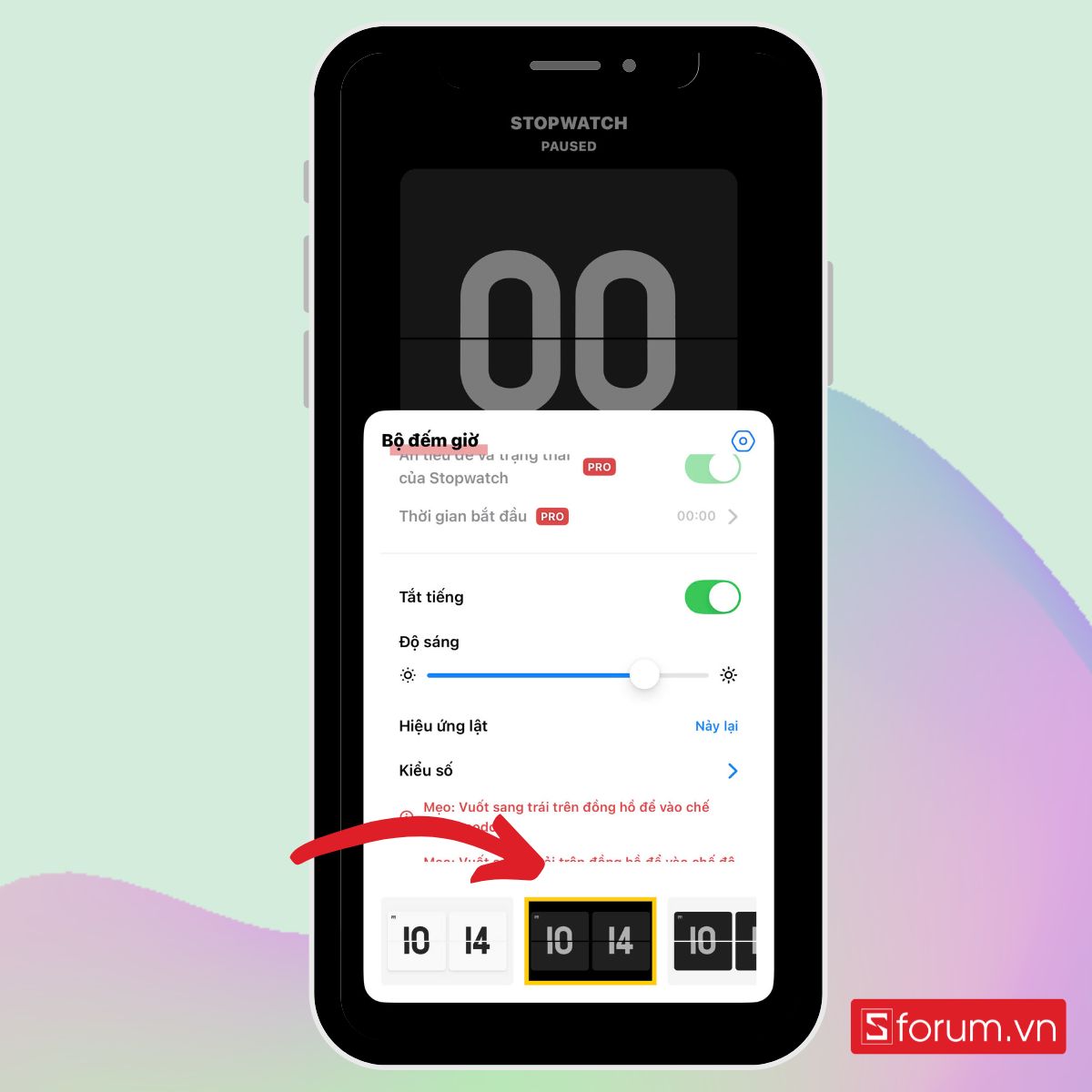 Hướng dẫn cách cài đồng hồ lật trên màn hình iPhone bước 3-1