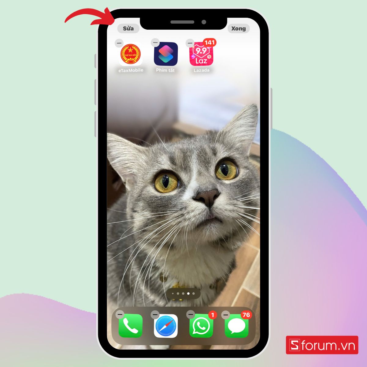 Cách cài đồng hồ trên màn hình điện thoại iPhone bước 2