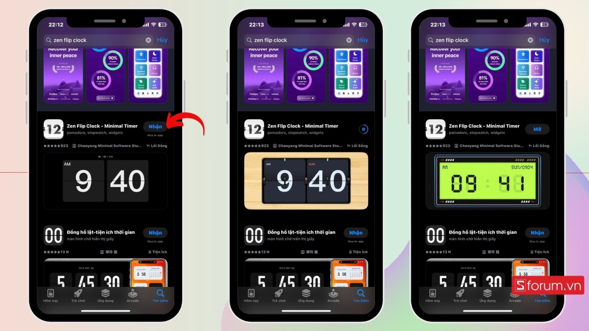 Hướng dẫn cách cài đồng hồ lật trên màn hình iPhone bước 1