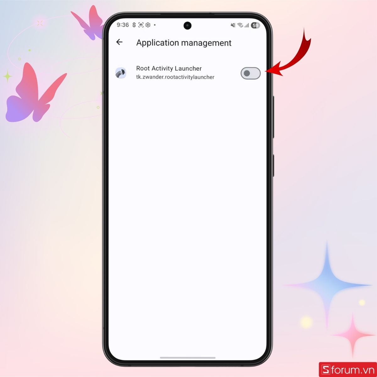 Cấp quyền cho Root Activity Launcher