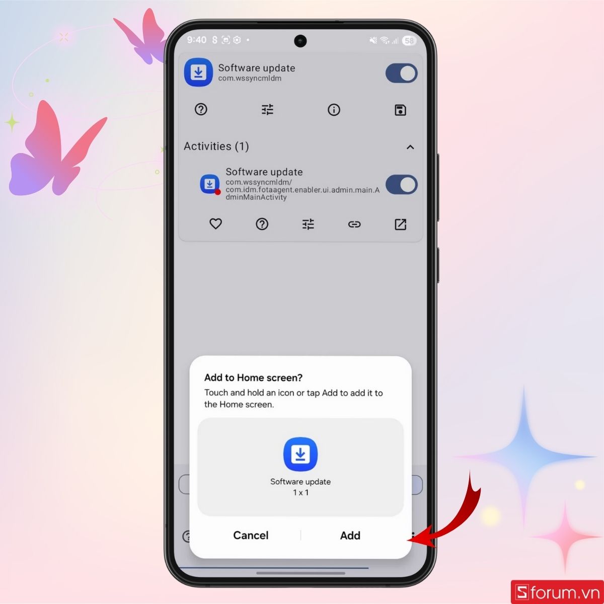 Thêm ứng dụng vào màn hình chính