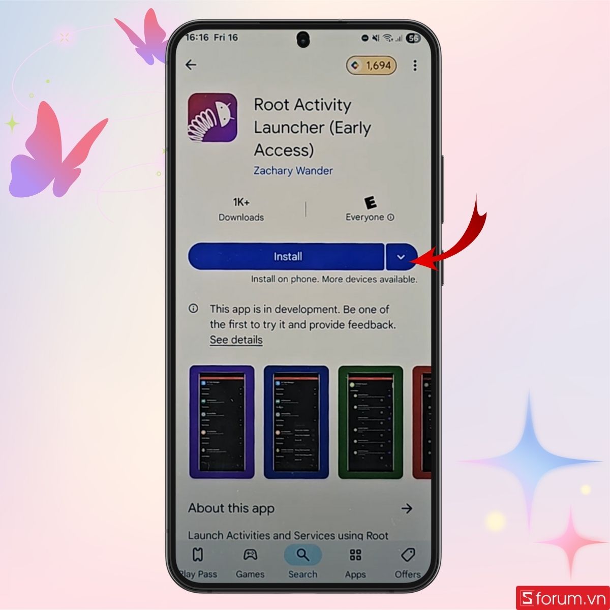 Tải và cài đặt Root Activity Launche vào máy