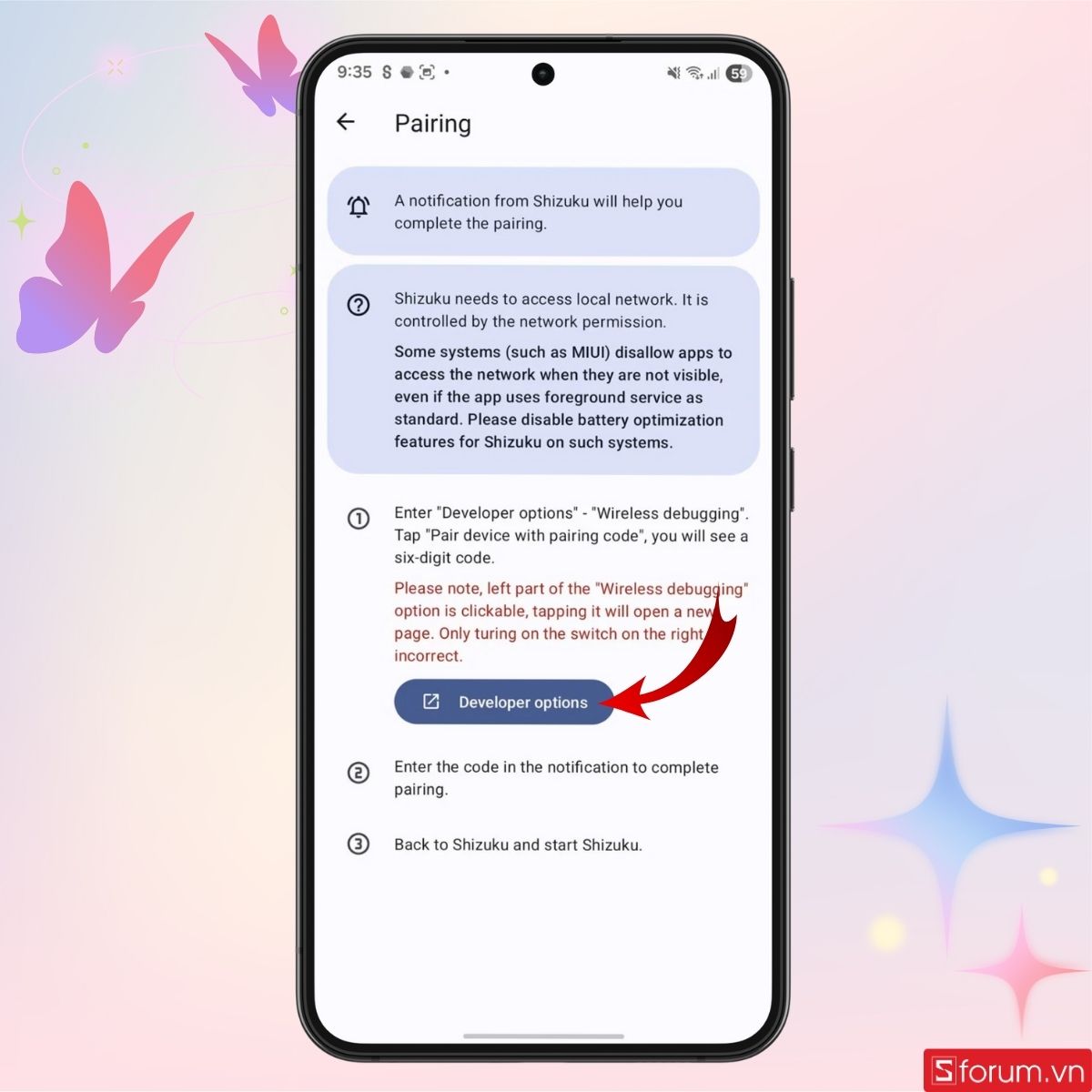 Tiến hành bật tùy chọn gỡ lỗi qua WiFi