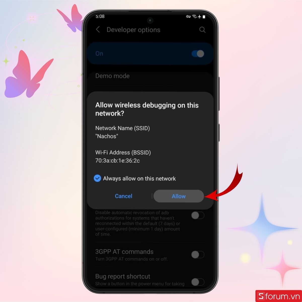 Hoàn tất bước gỡ lỗi qua WiFi