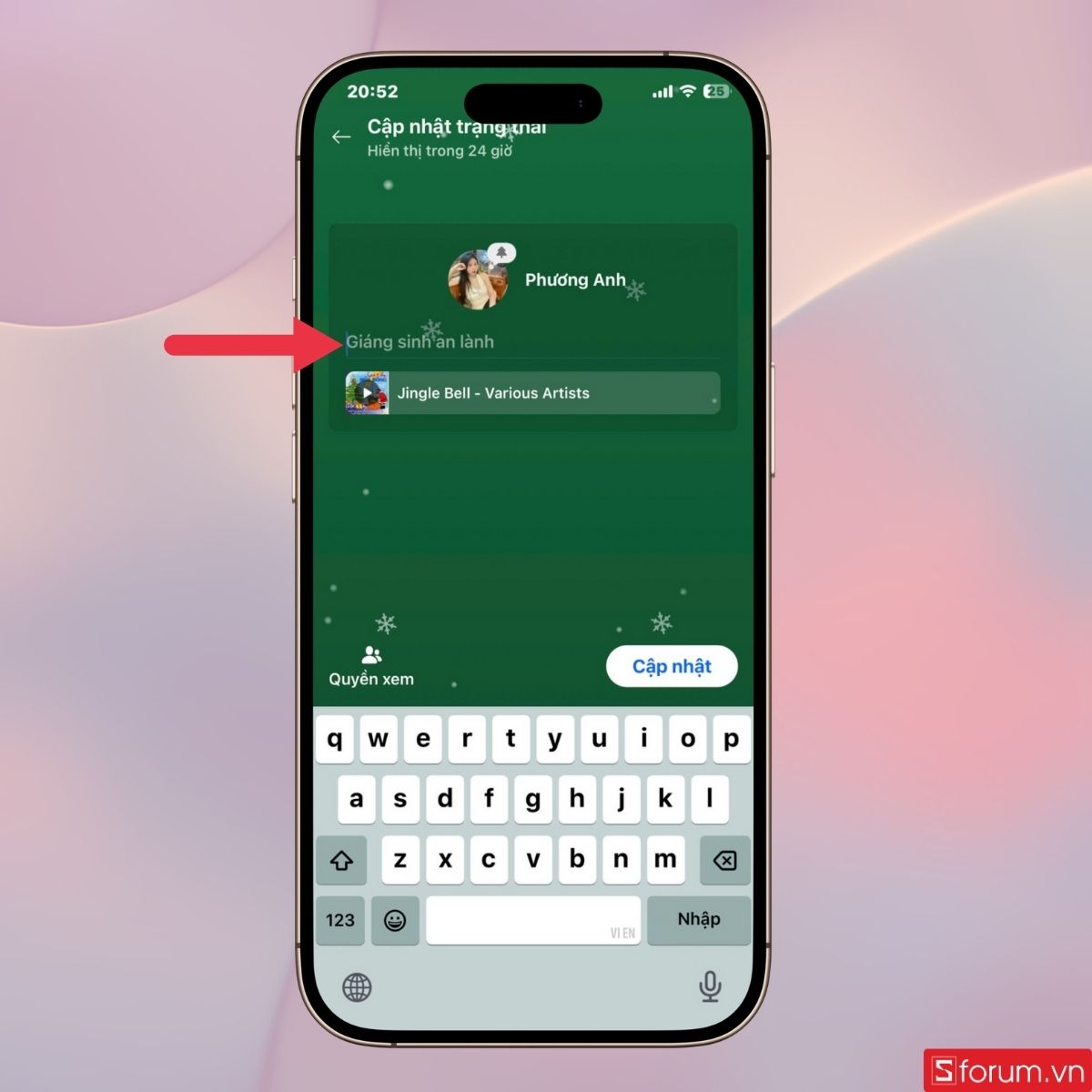 Nhập nội dung trạng thái 
