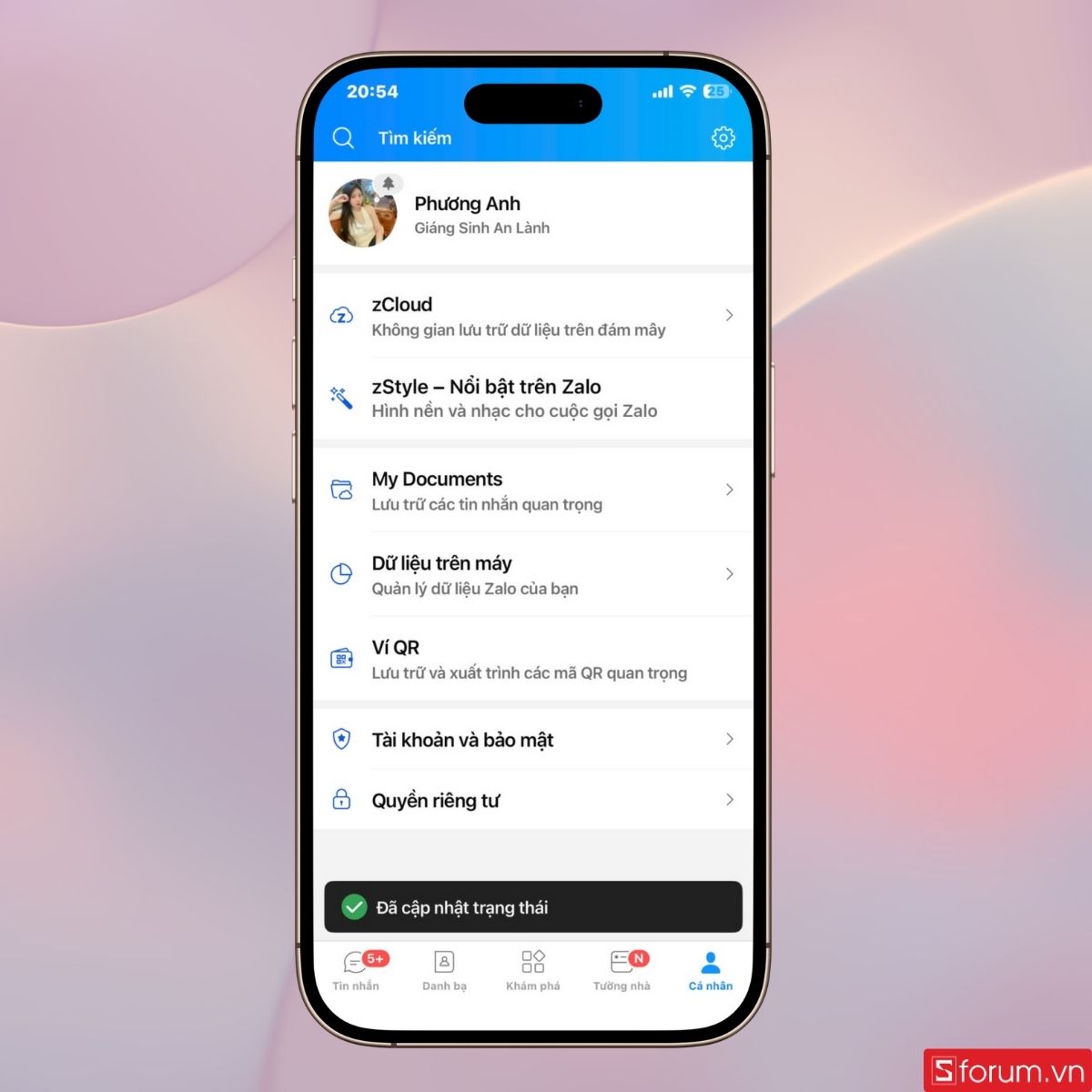 Cập nhật trạng thái thành công