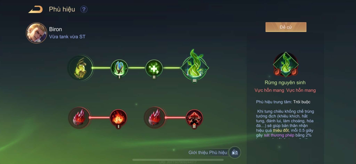 Phù hiệu full tank cho Biron
