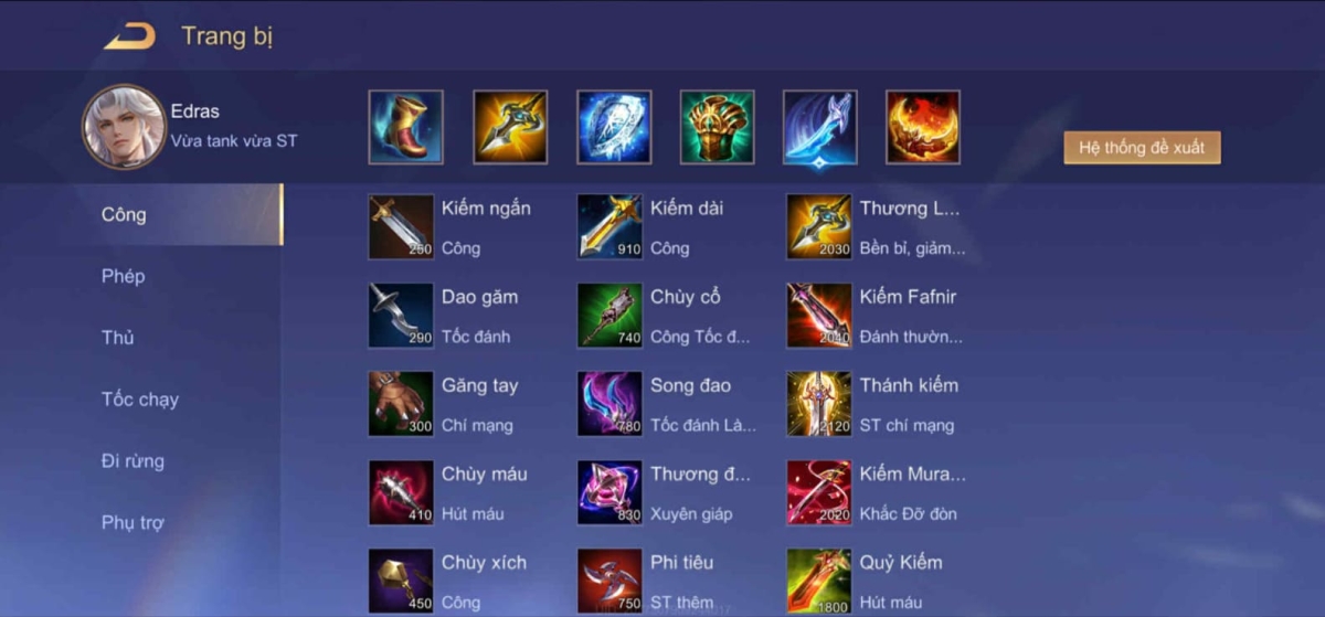 Trang bị semi tank cho Edras