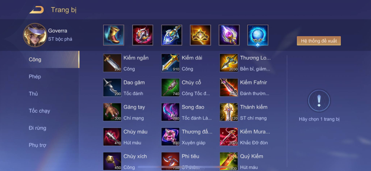 Trang bị full damage phép cho Goverra