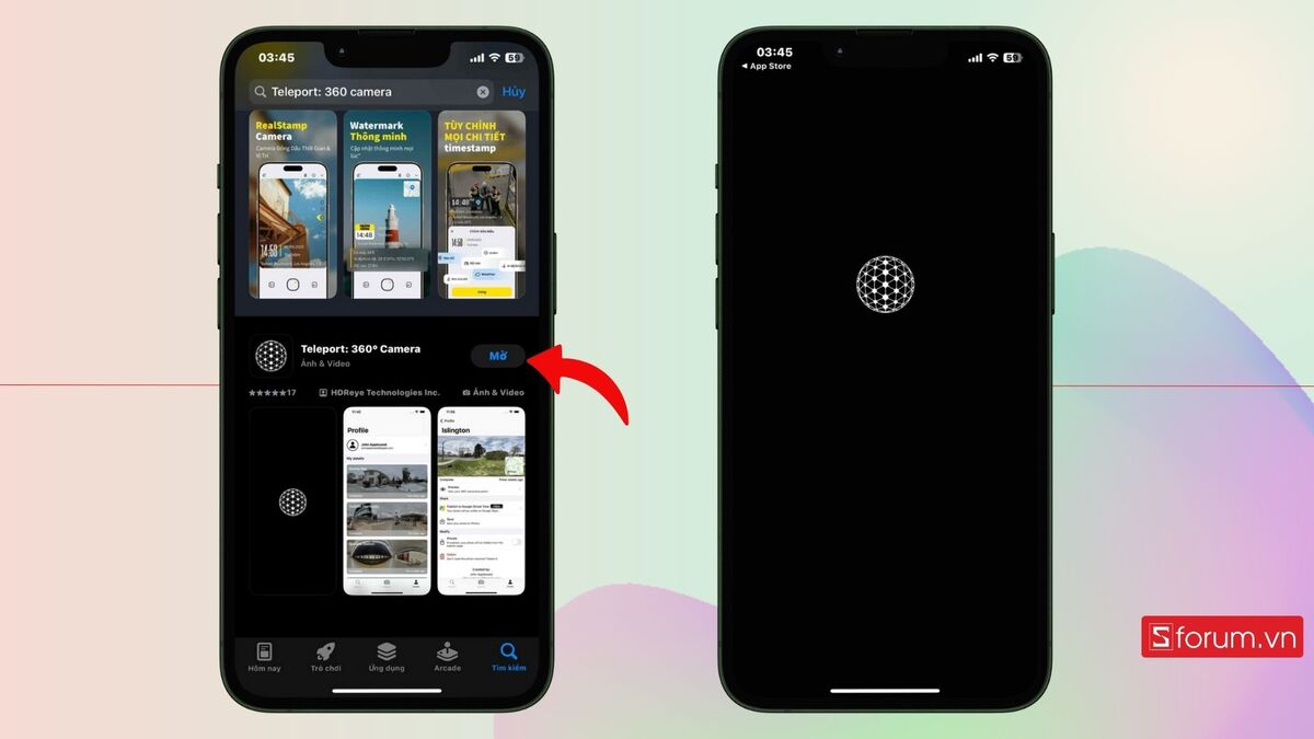 Cách chụp ảnh 360 độ trên iPhone bằng Teleport: 360° Camera bước 2