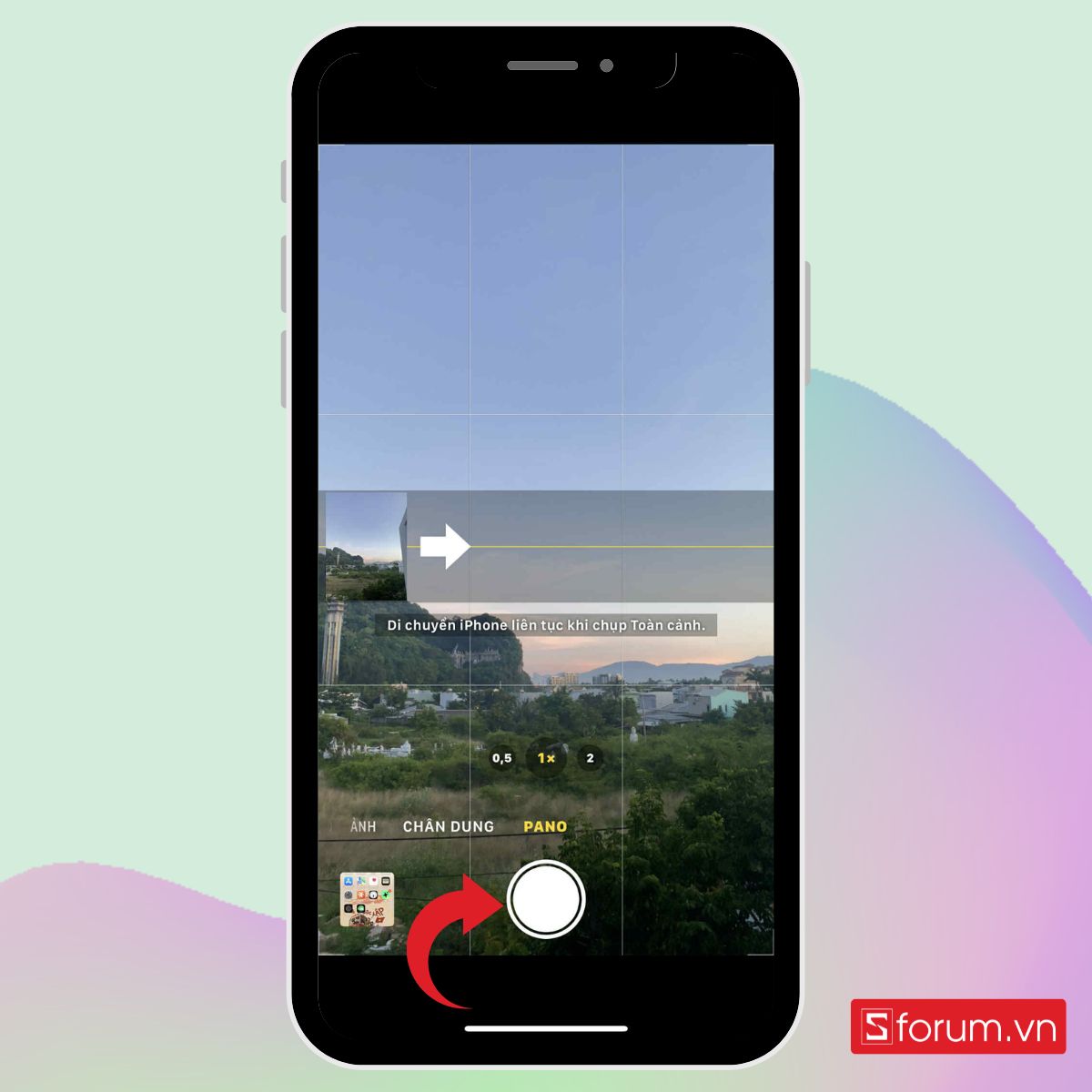 cách chụp ảnh 360 độ trên iPhone đẹp bằng camera bước 2