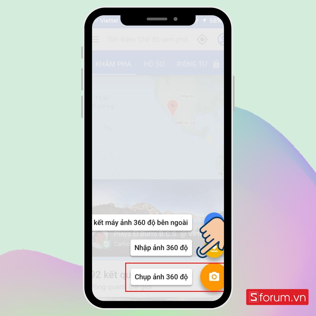 Cách chụp ảnh 360 độ trên iphone bằng app Google Street View bước 2-1