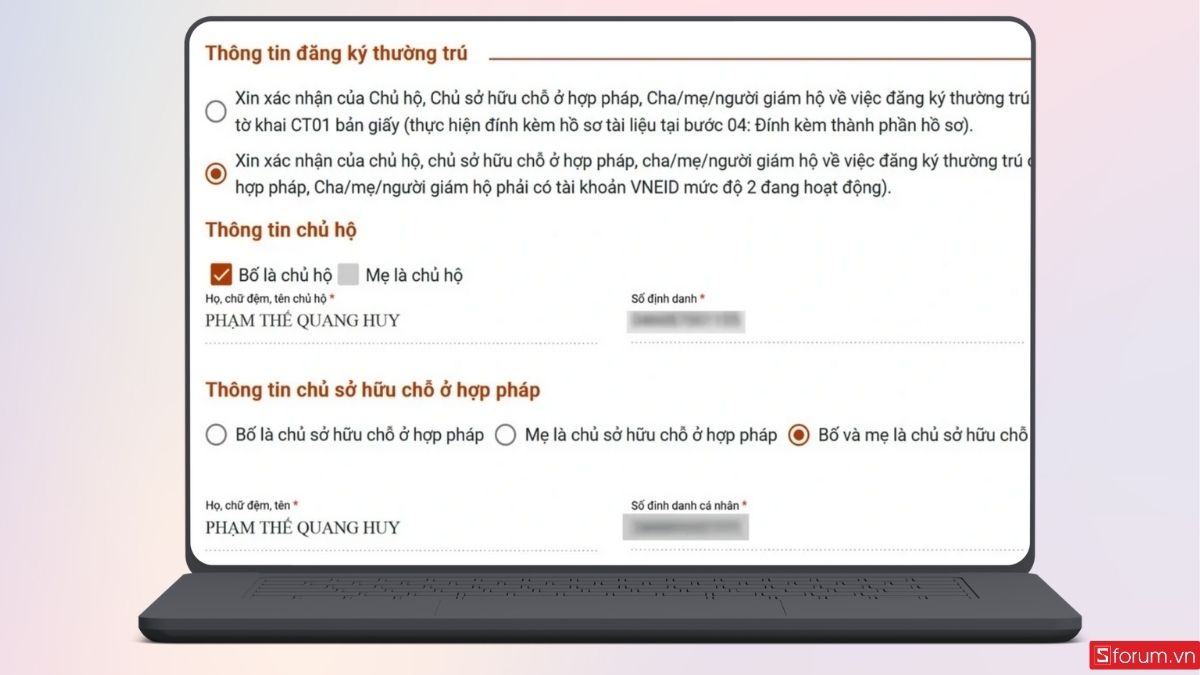 Xác nhận khai báo thông tin đăng ký thường trú