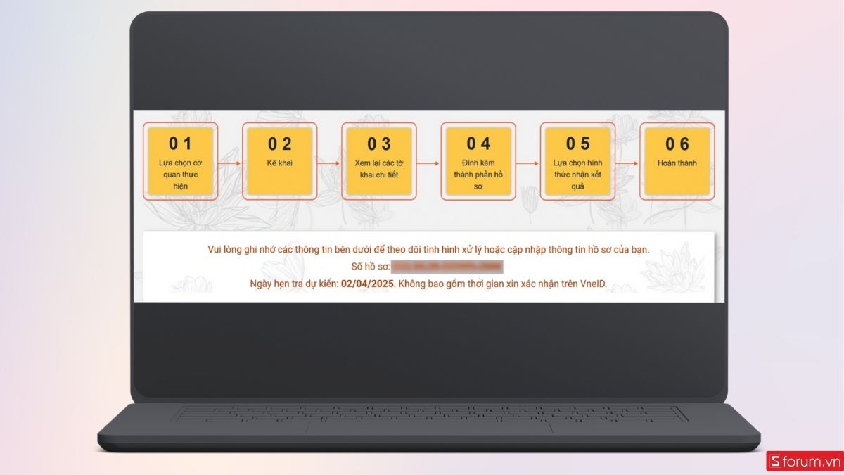 Hoàn tất gửi yêu cầu đăng ký khai sinh trực tuyến