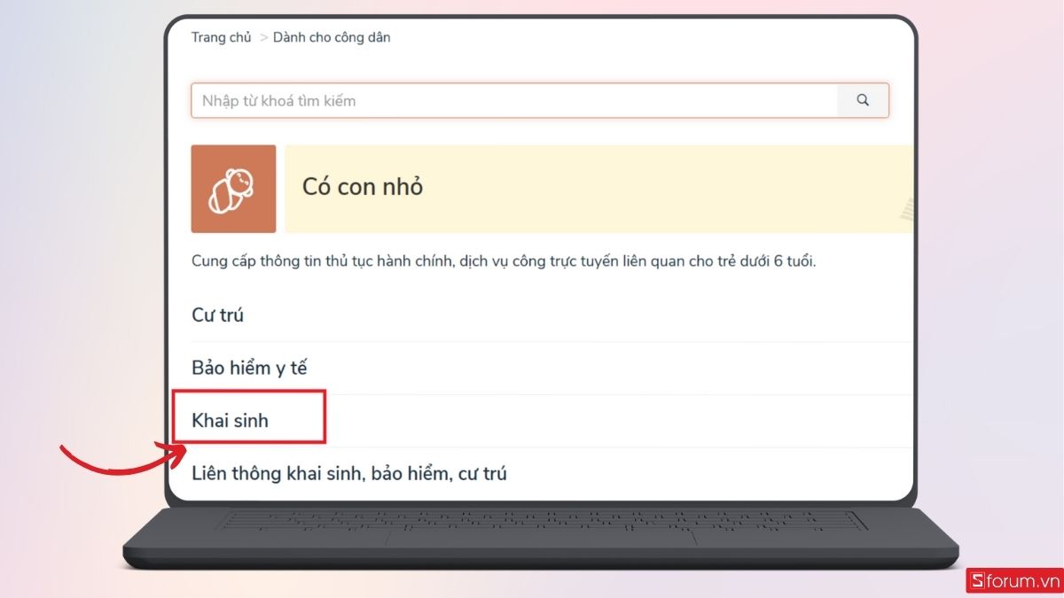 Nhấn mục Khai sinh