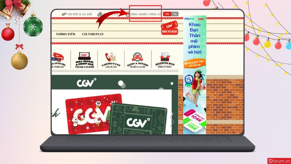 Đăng nhập tài khoản CGV