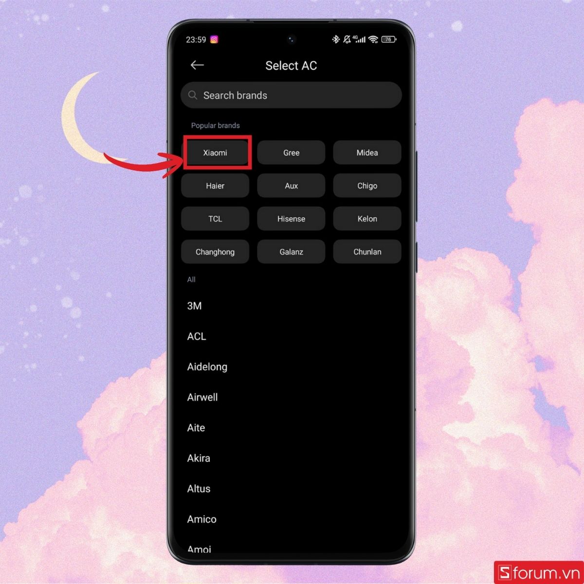 Chọn thương hiệu Xiaomi