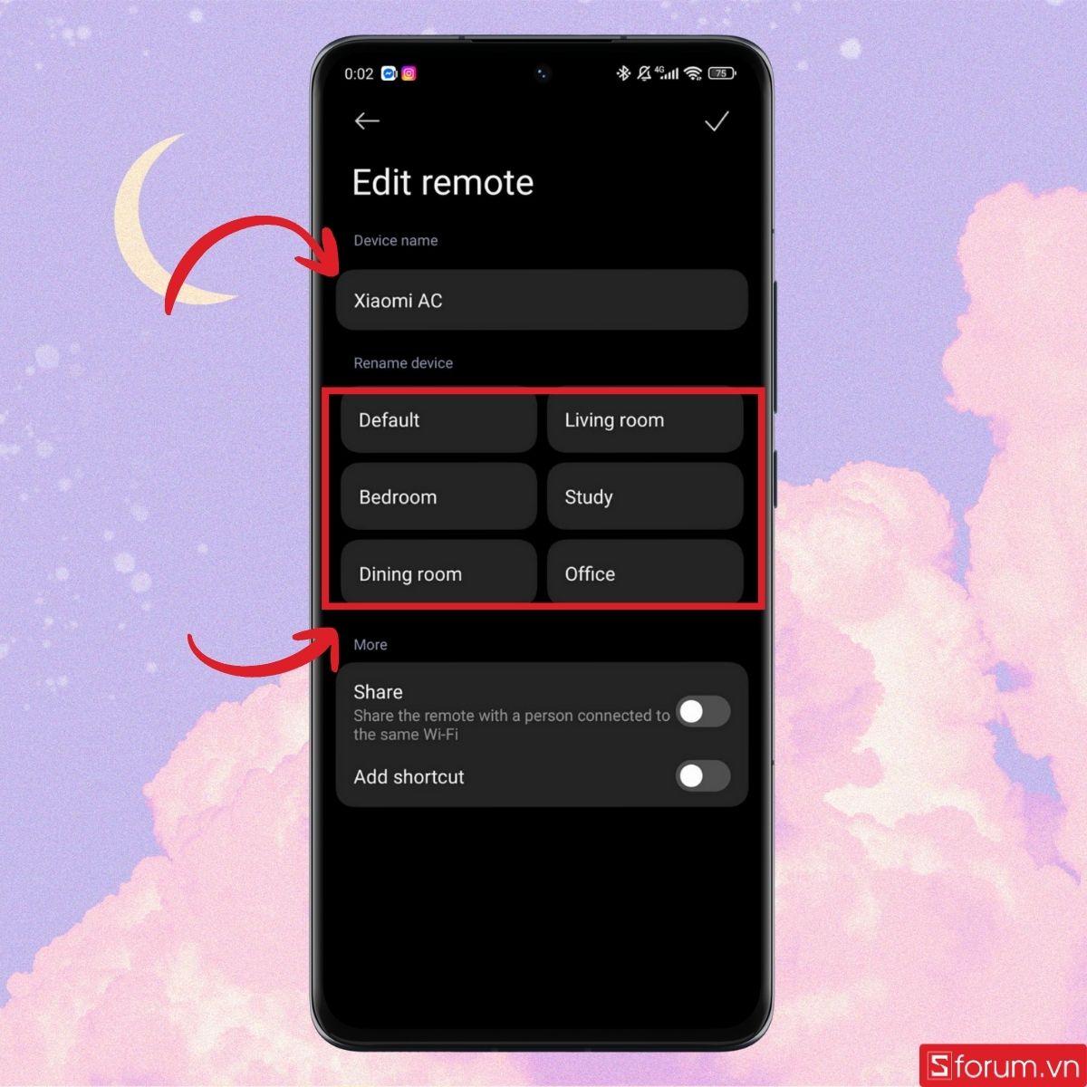 Đặt tên cho thiết bị điều hòa vừa kết nối
