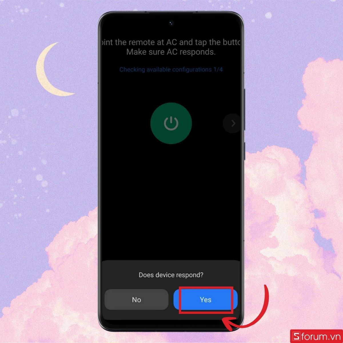 Bật điều hòa Mijia để bắt đầu kết nối trên điện thoại Xiaomi