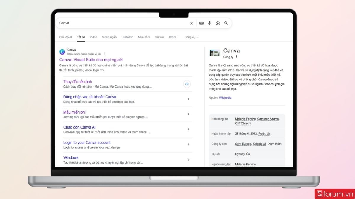Tìm và truy cập vào trang web Canva