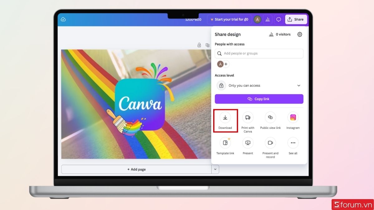 Khi đã ưng ý, bạn có thể tải hình ảnh đã chỉnh sửa về