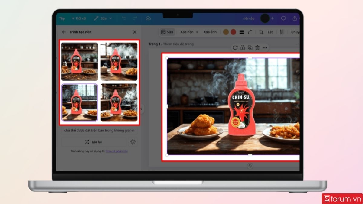 Canva sẽ tạo nhiều mẫu nền khác nhau để bạn lựa chọn