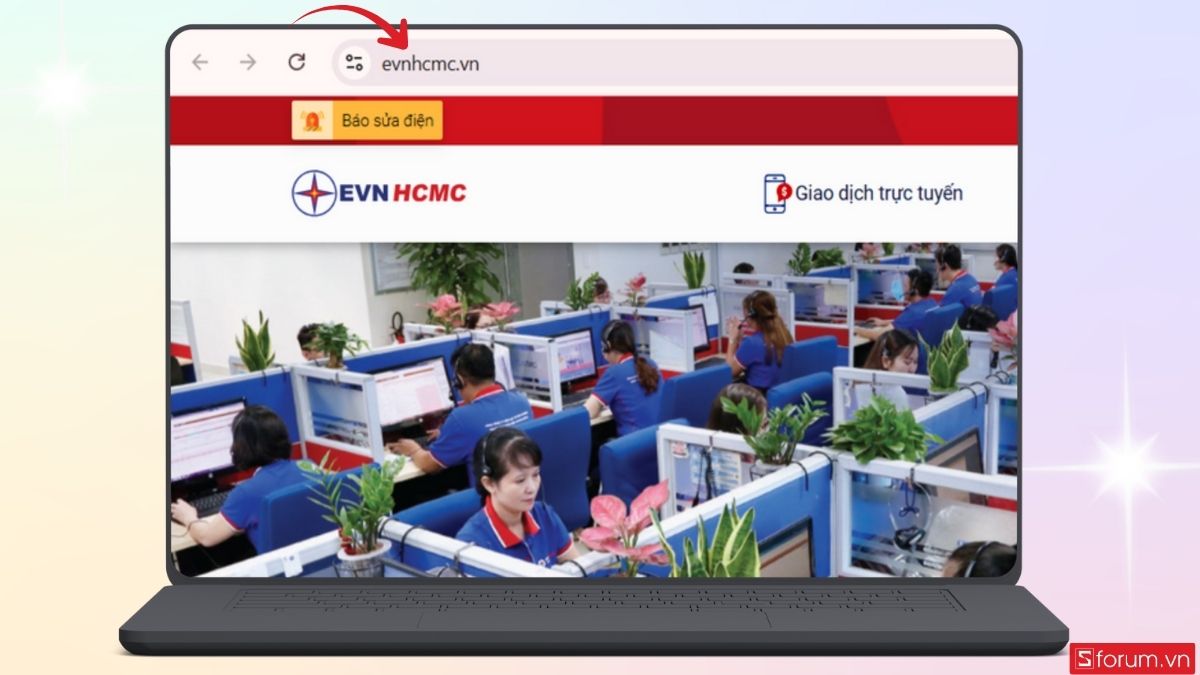 Truy cập vào web EVNHCMC