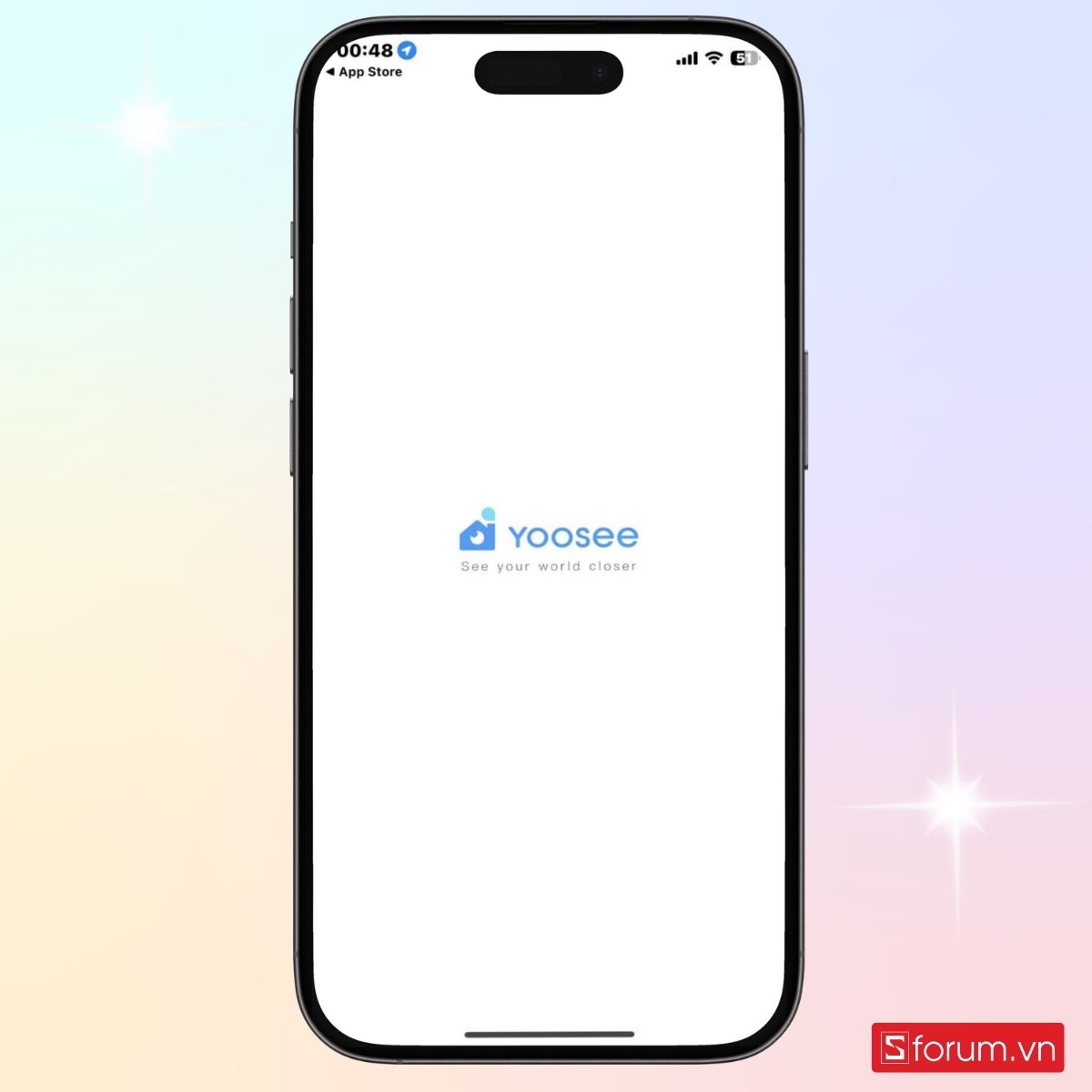 Mở ứng dụng Yoosee sau khi cài đặt thành công