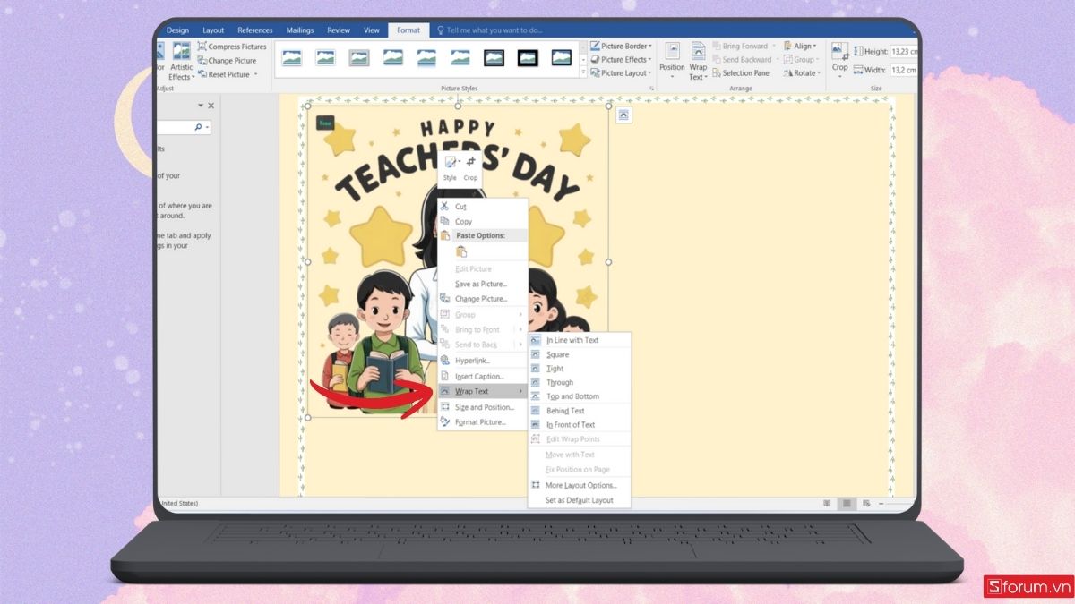 Chỉnh sửa ảnh đã chèn trước đó