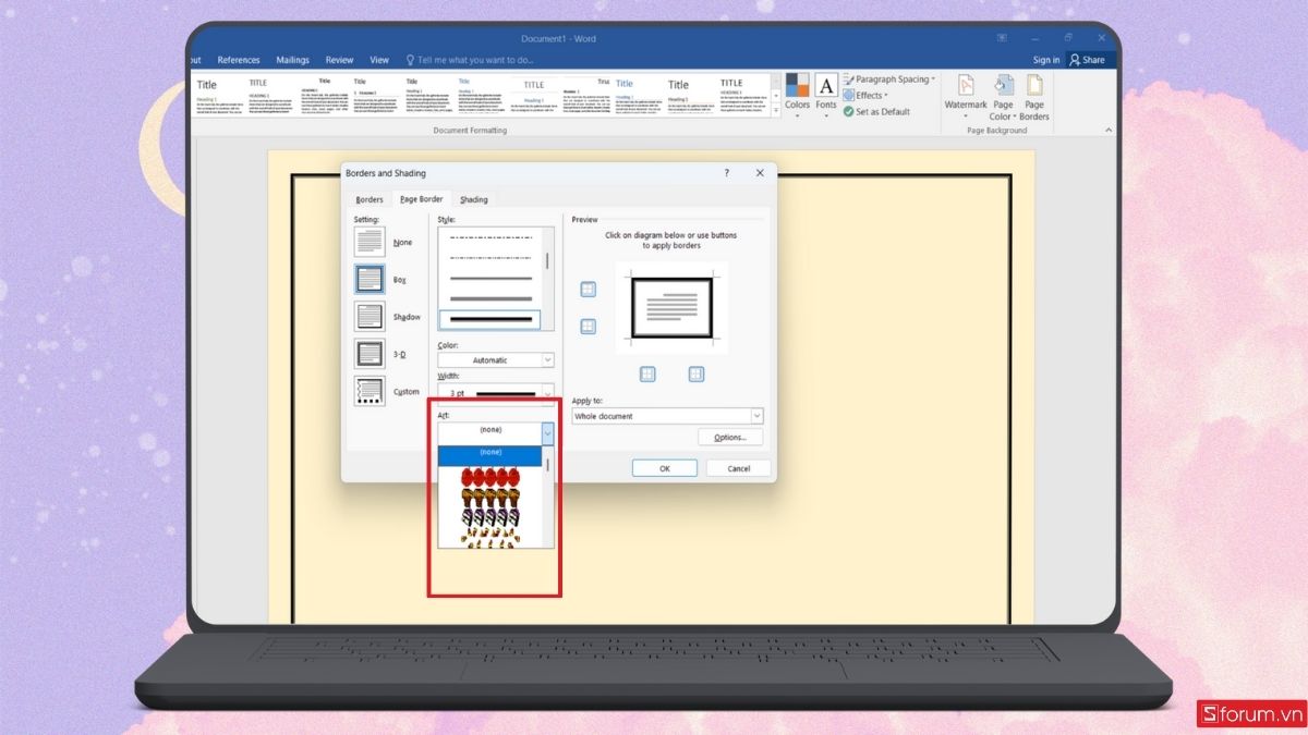 Thêm viền chi tiết cho báo tường