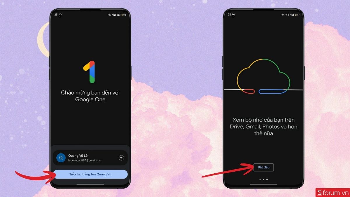 Đăng nhập tài khoản Google One
